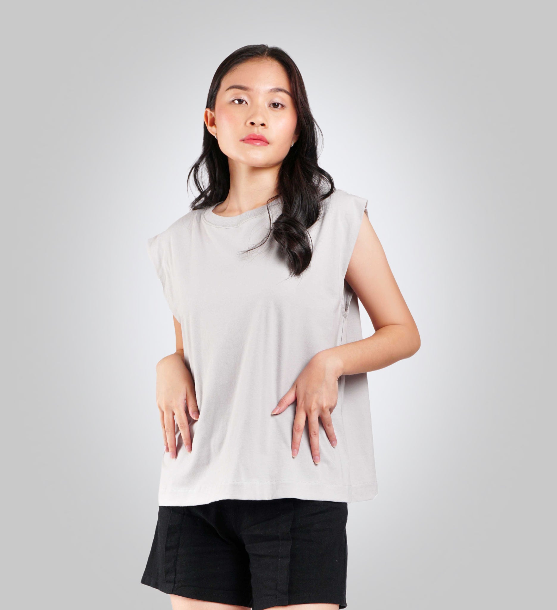 Top rojo liso para mujer