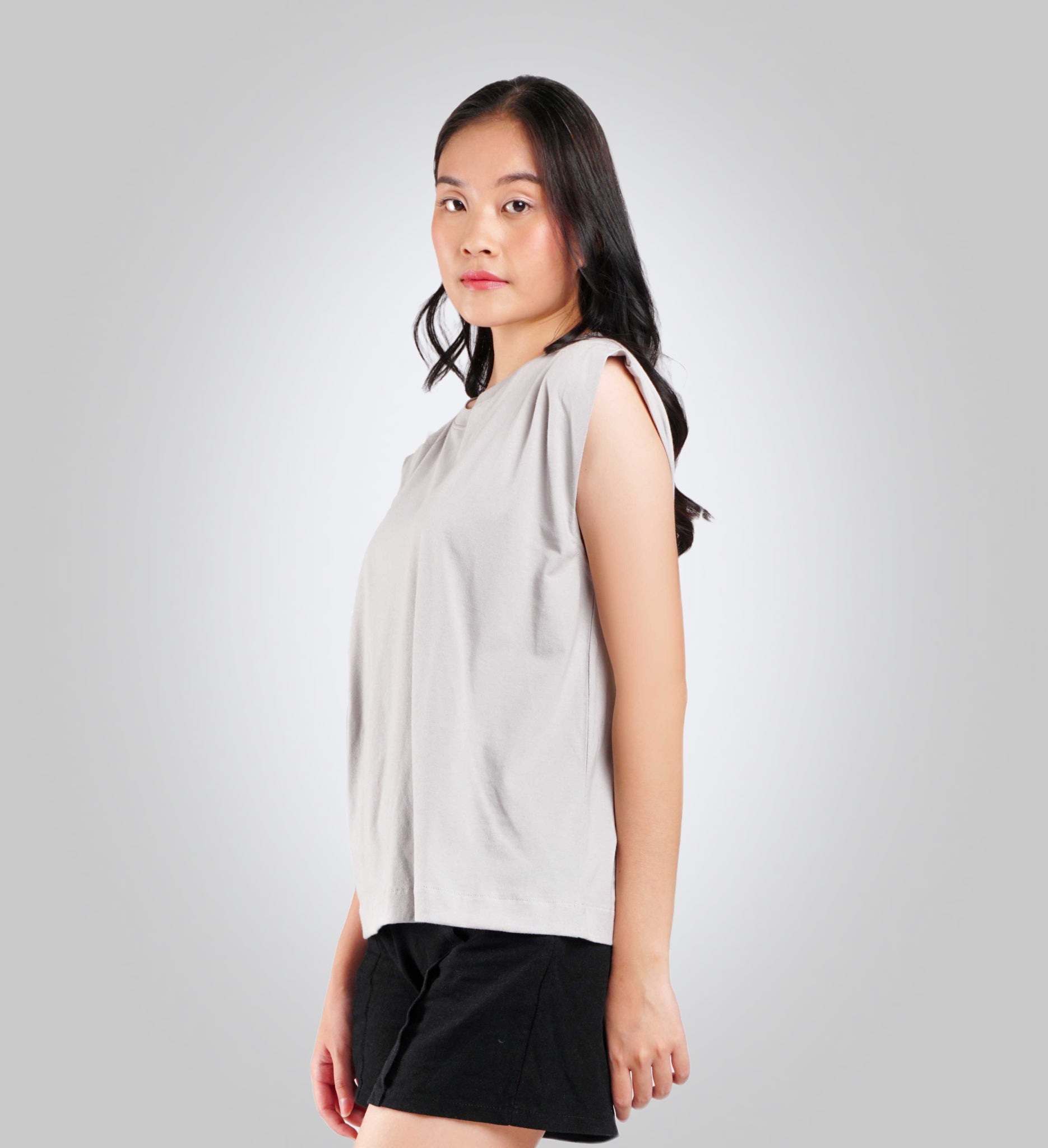 Top rojo liso para mujer