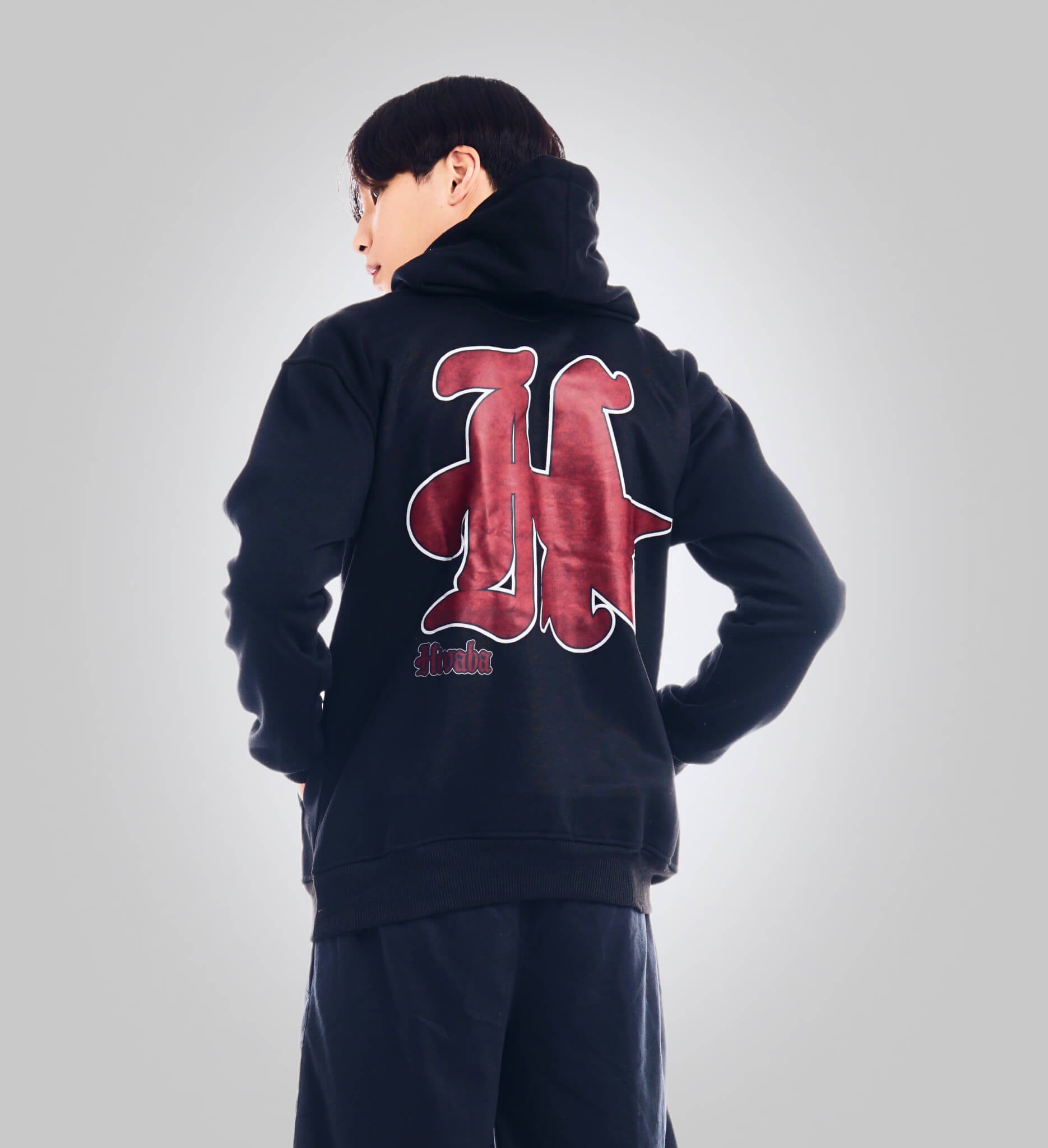Sudadera con capucha negra lisa para hombre