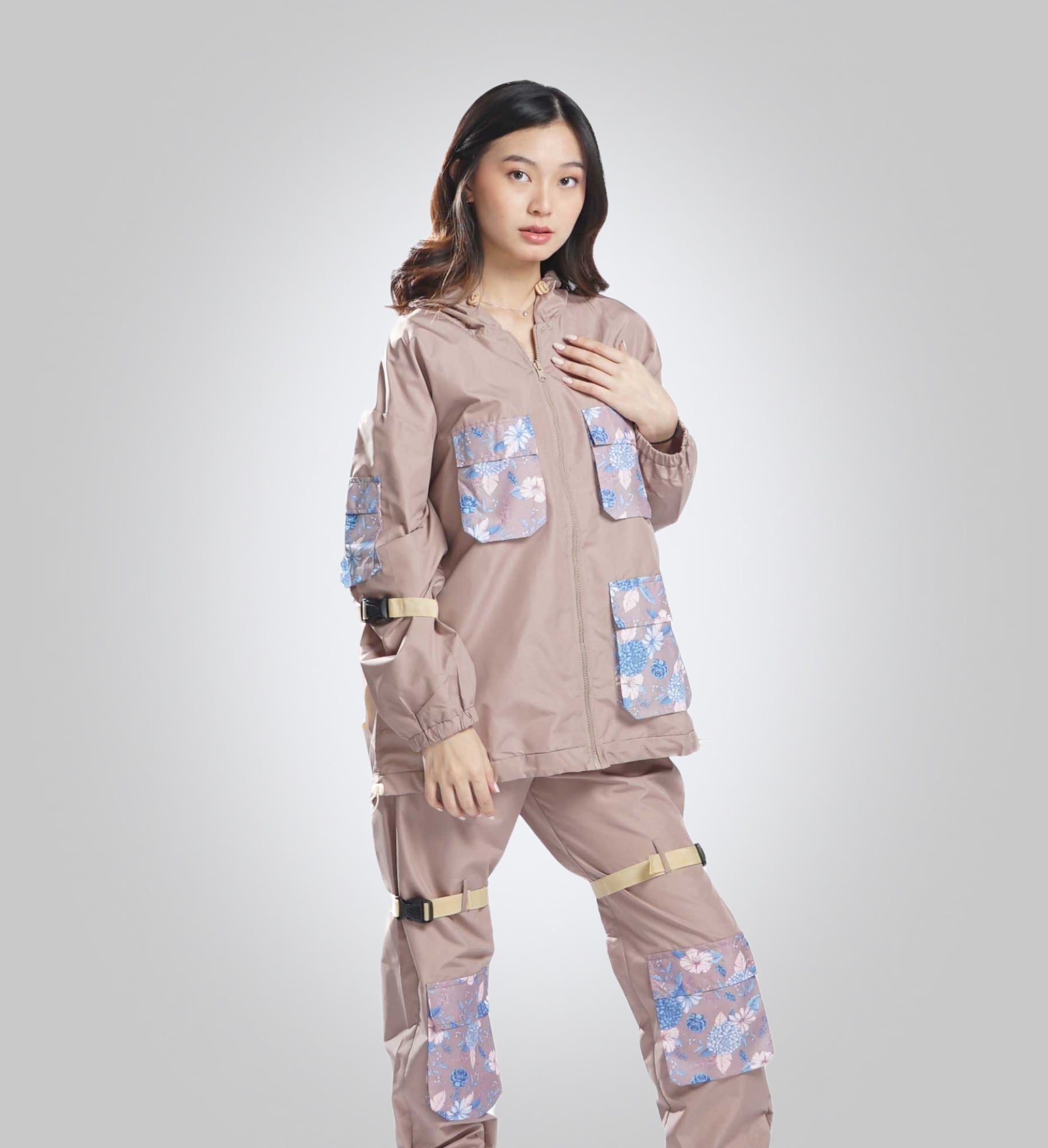 Women's Cargo Zipper Night Suit