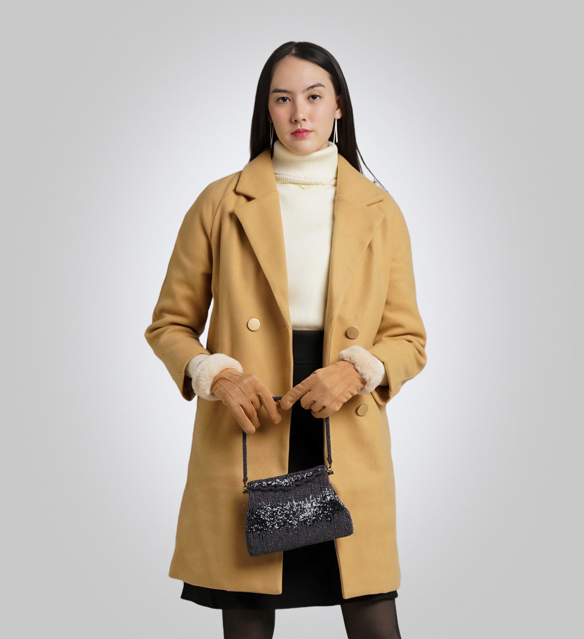 Women's Golden Long Coat