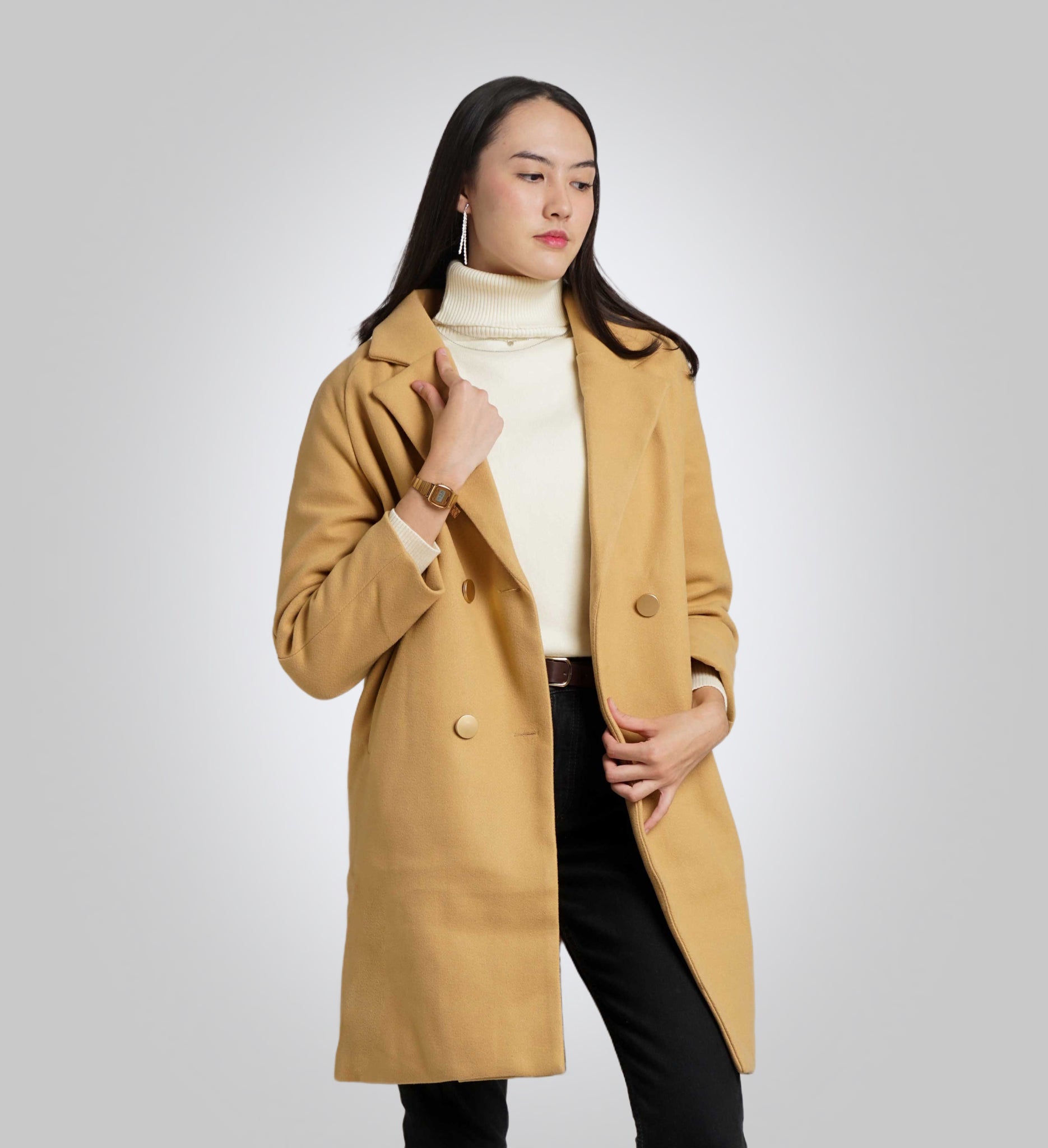 Women's Golden Long Coat