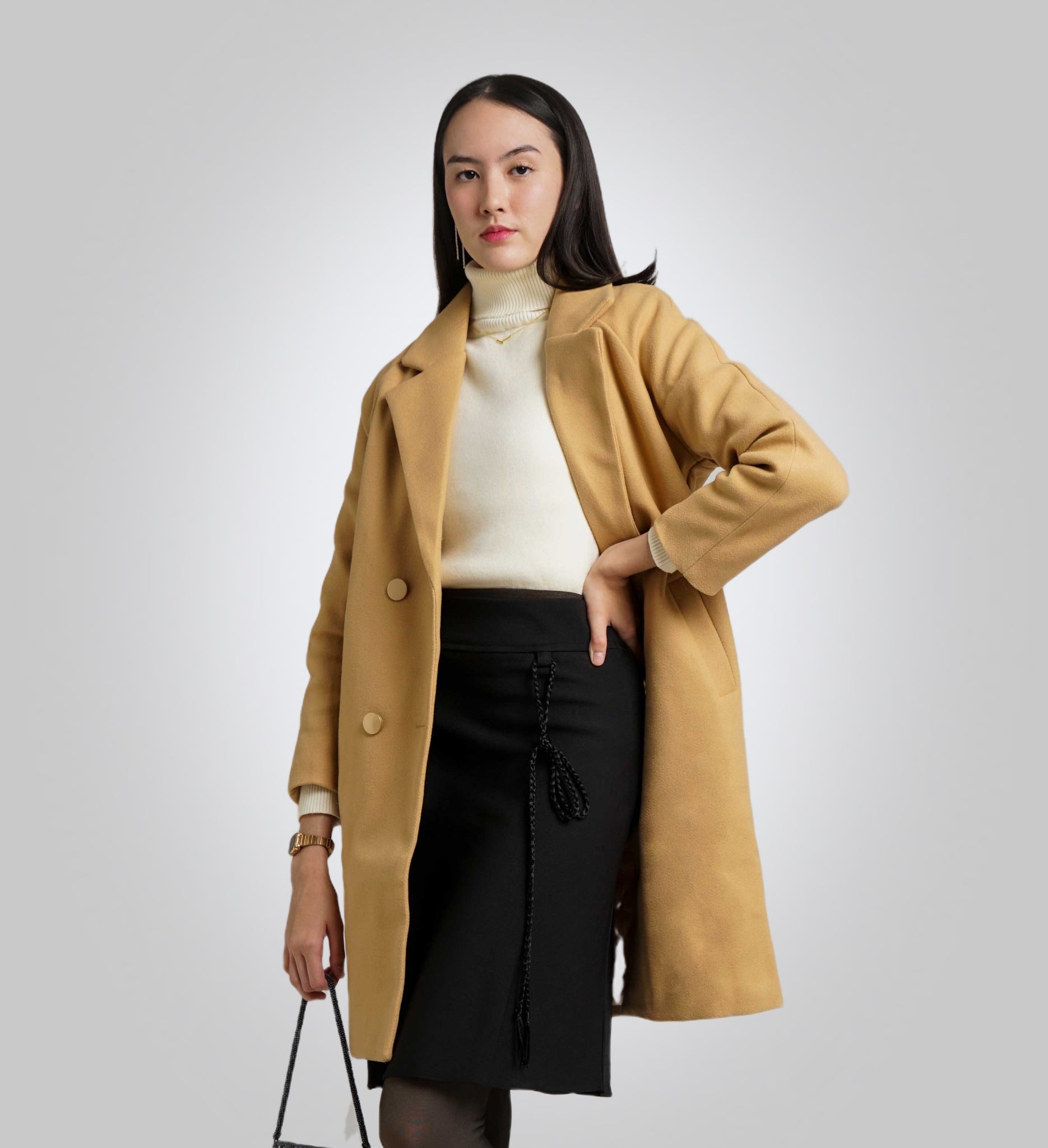 Women's Golden Long Coat