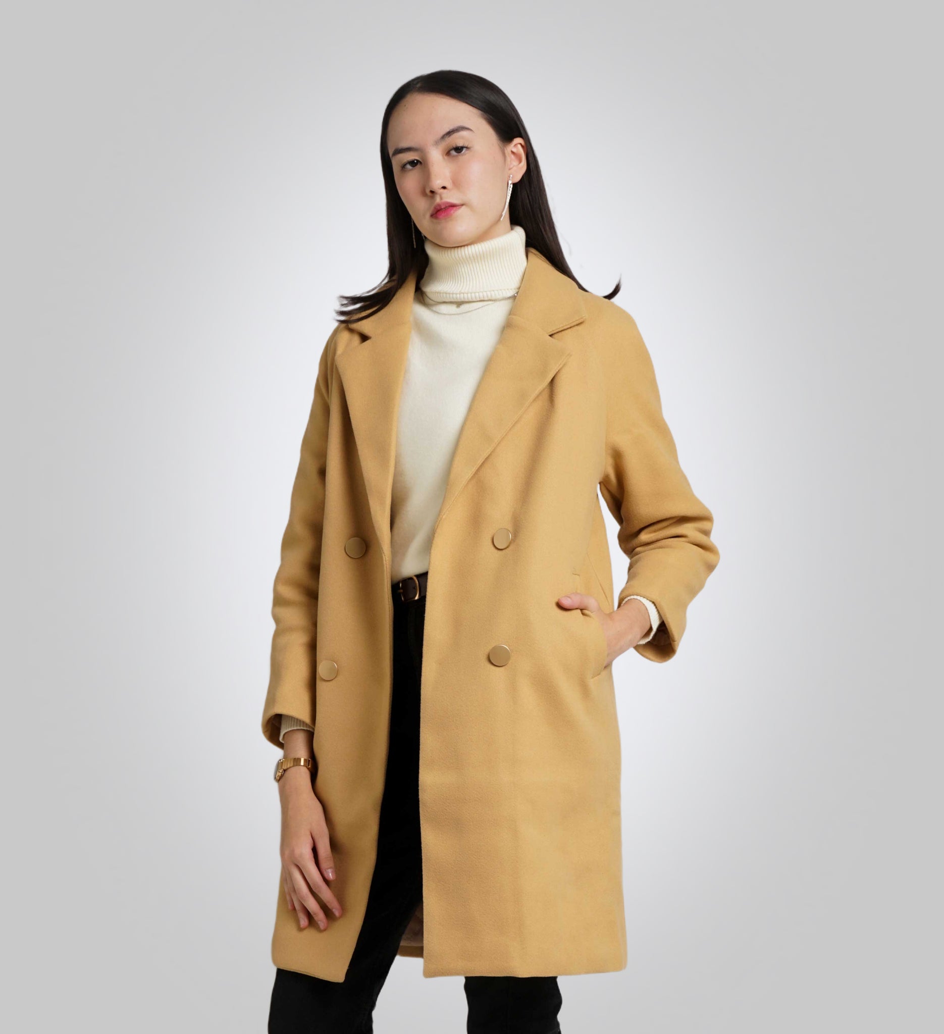 Women's Golden Long Coat