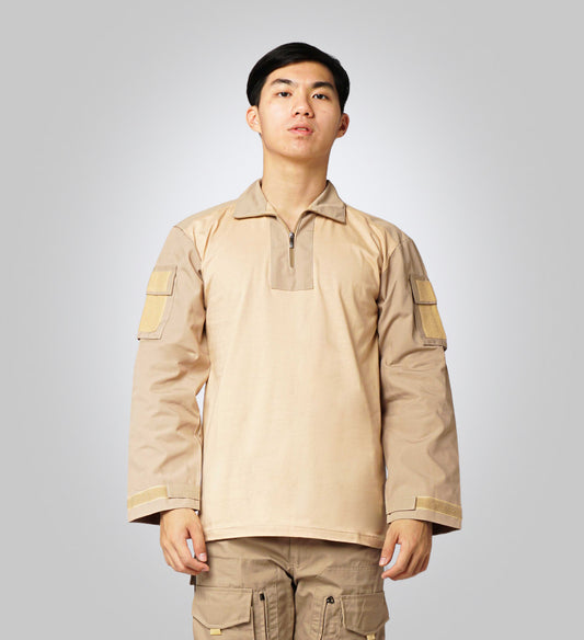 Men's Half Zipper Cargo Shirt