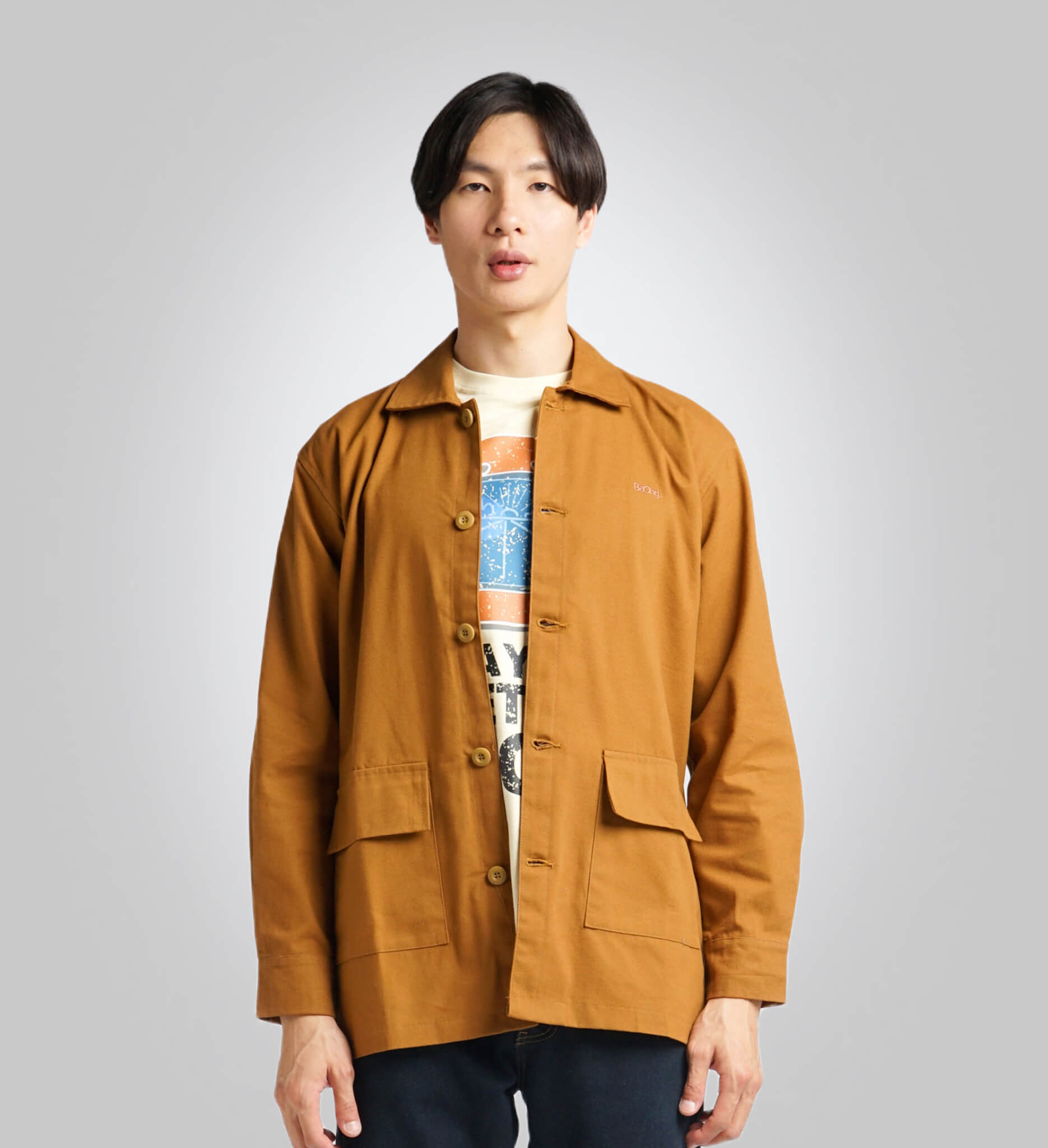 Camisa cargo amarilla lisa
