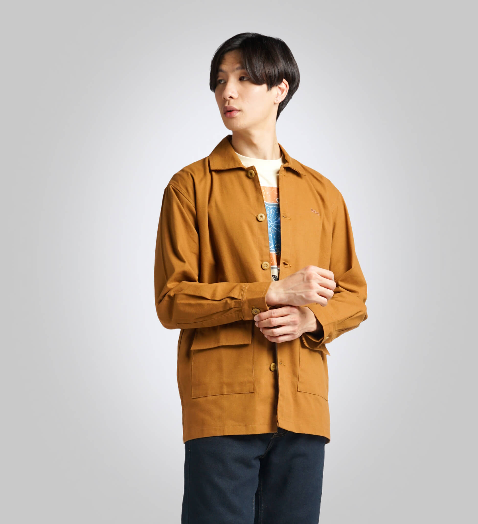 Camisa cargo amarilla lisa
