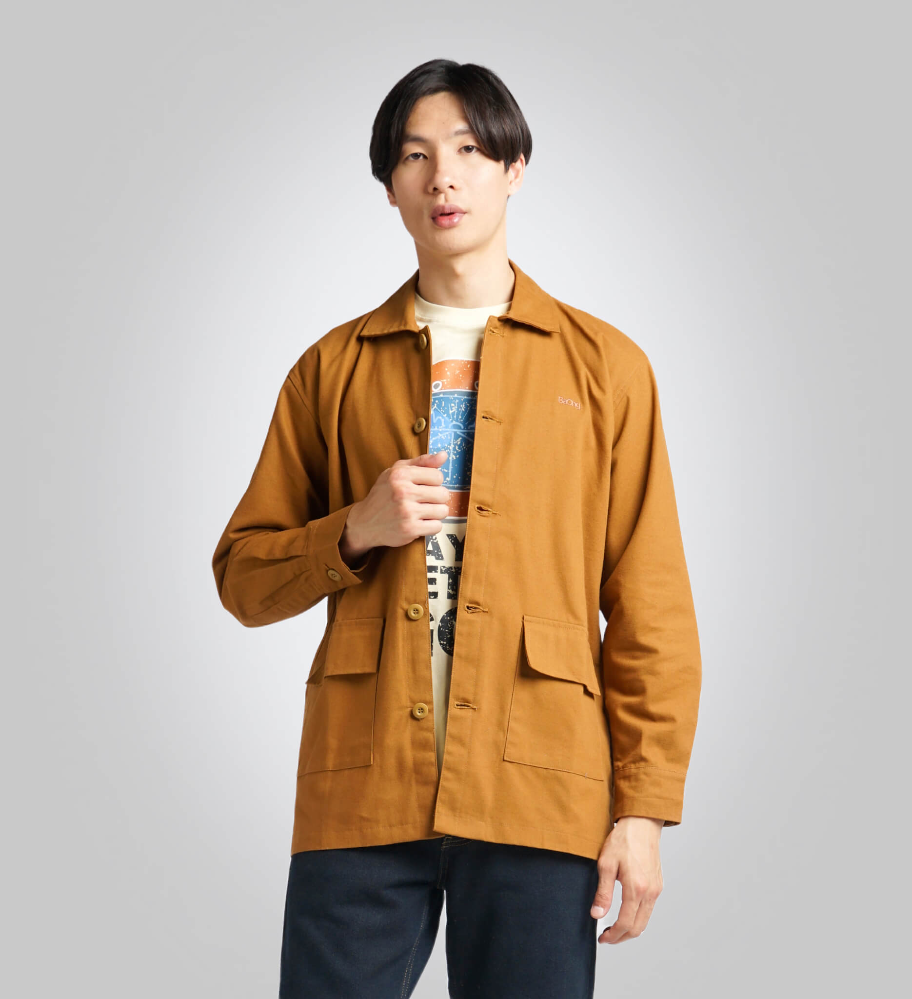 Camisa cargo amarilla lisa